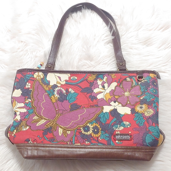 SakRoots Crimson Flower Power Critter Tote - Picture 2 of 15